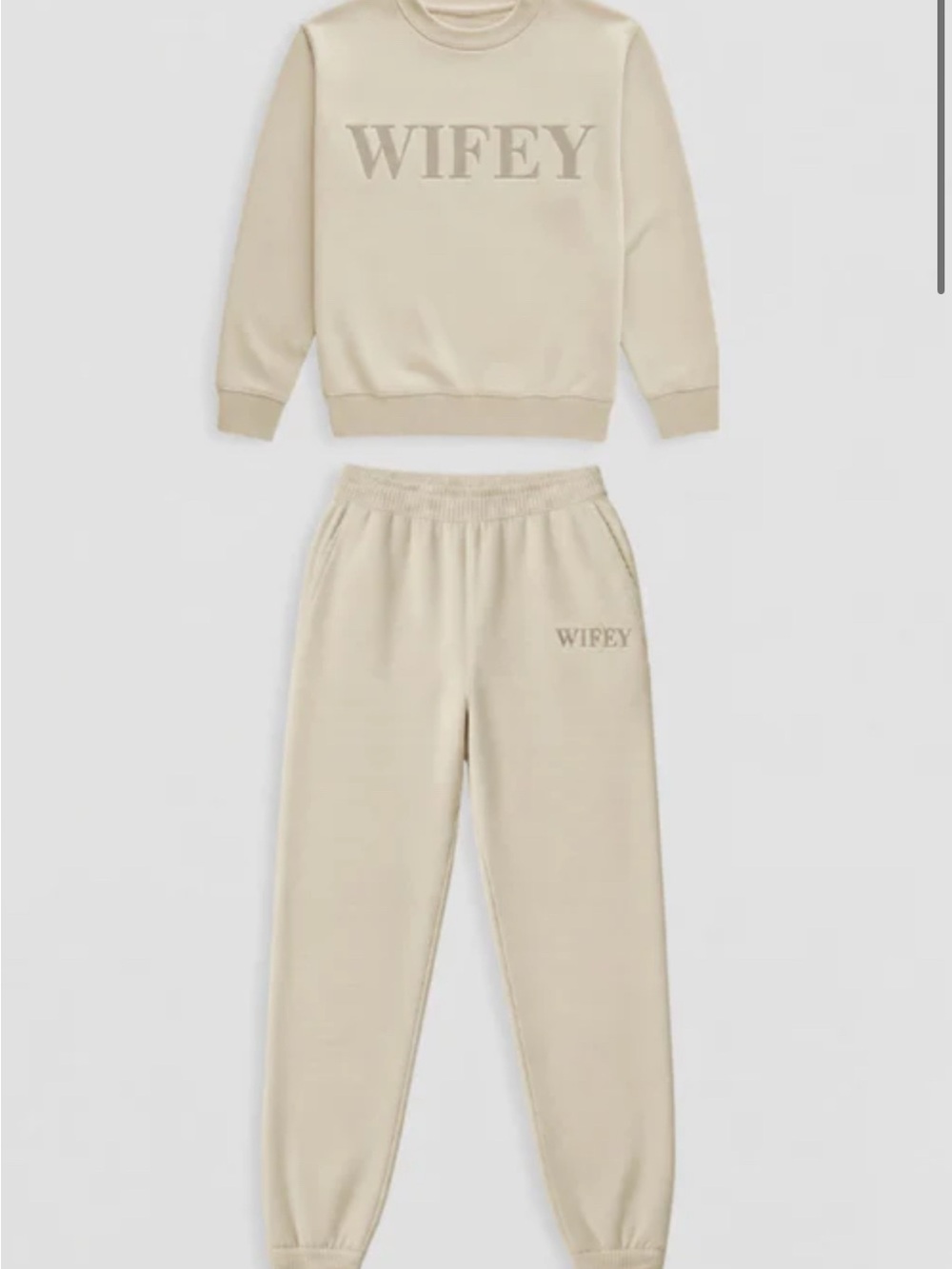 Wifey Cream Cozy Sweatshirt & Joggers Set